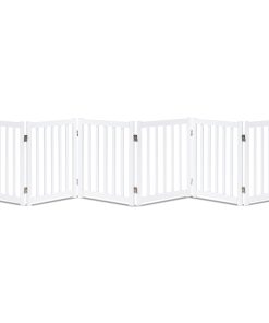 Puerta de seguridad para perros de madera de 6 paneles