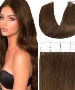 Extensiones de Cabello Anrosa Tape in Color Café Chocolate