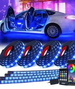 Xprite 8Pcs Tira de Luces LED RGB para Coche, Luces