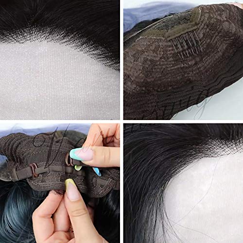 Peluca Trenzada Sintética de Encaje Frontal Color Rojo Vino - Imagen 6