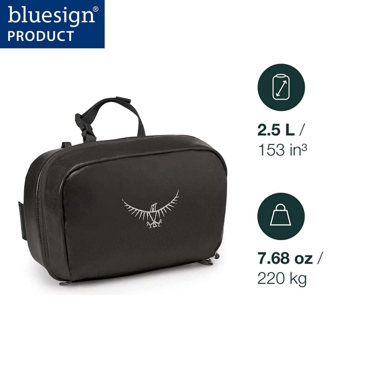 Bolsa de aseo colgante Osprey Transporter, Negro - Imagen 3
