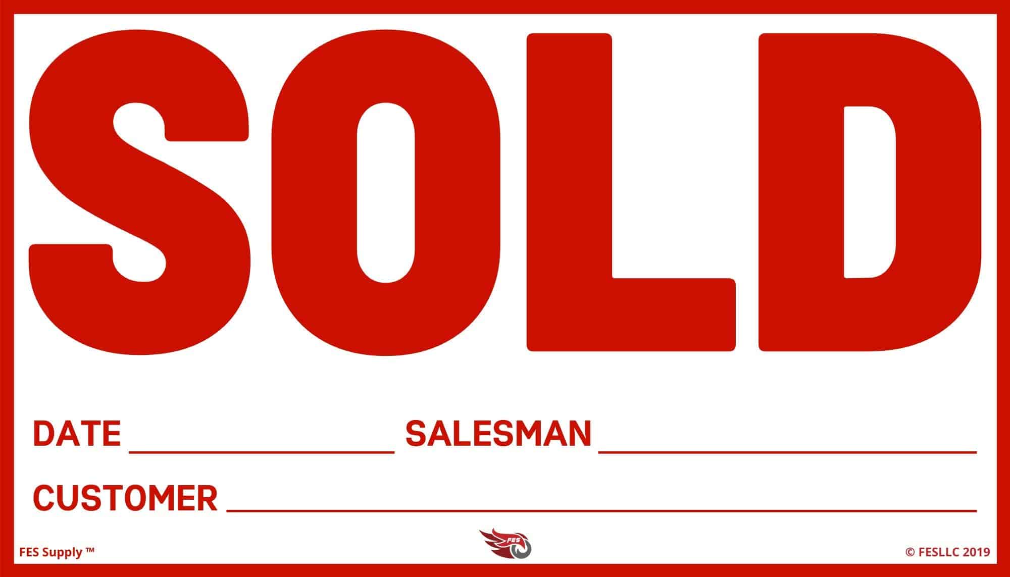 Calcomanías de venta de autos FES - Rojo (paquete de 100) -