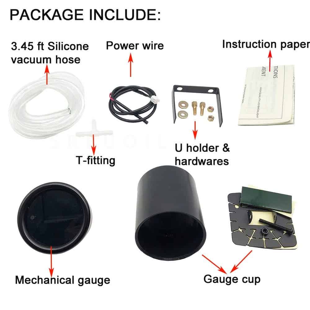 Medidor de Turbo Boost 52 mm Negro 0-30 PSI Medidor de - Imagen 6