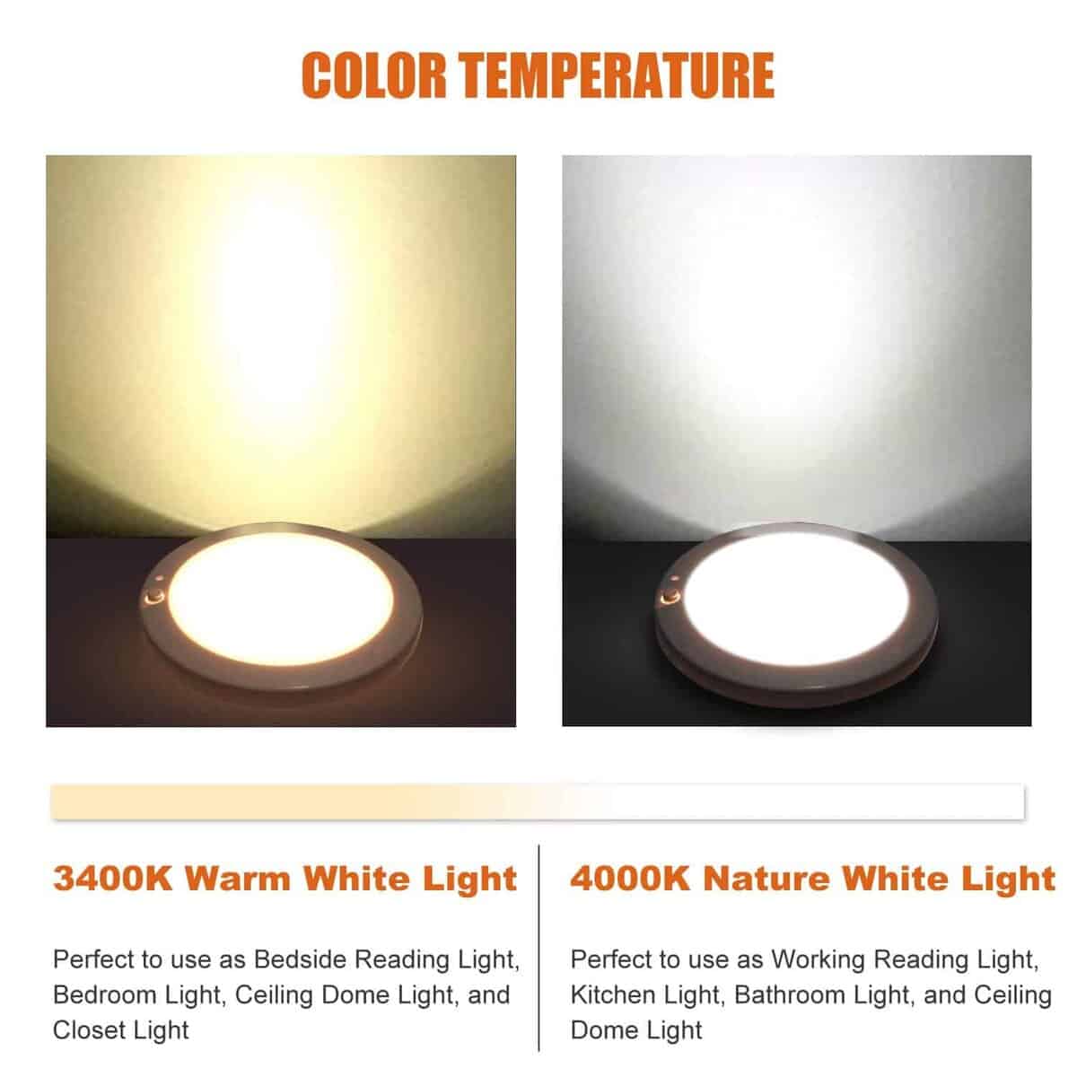 Facon 5" Luz Interior LED para RV - Juego de 3 Luces de - Imagen 4