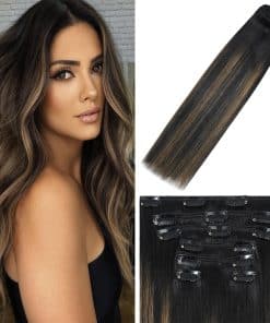 Extensiones de Cabello con Clip de Pelo -Negro Natural a Cas