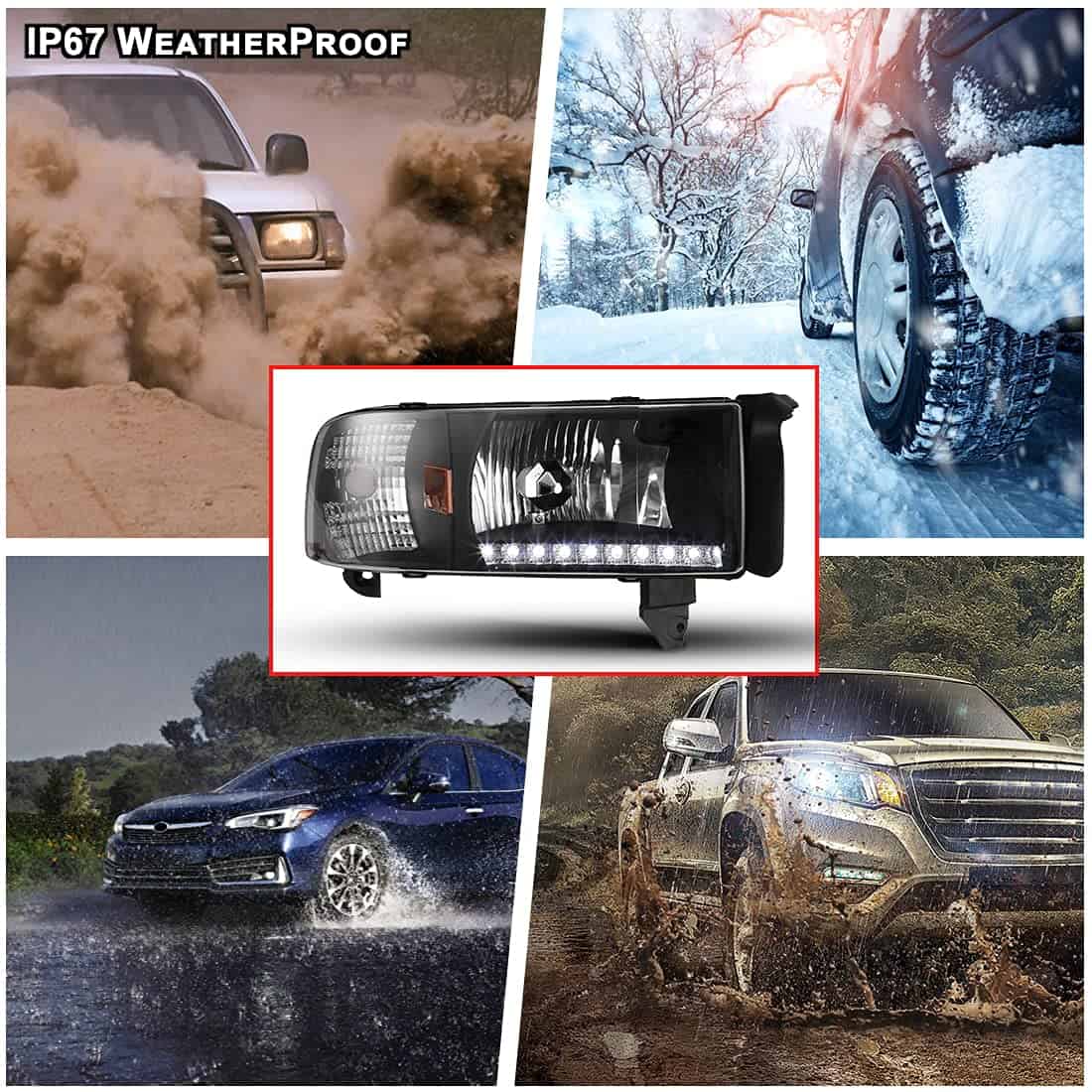 Faros Delanteros Led Nixon Offroad para 1994-2001 Dodge Ram - Imagen 5