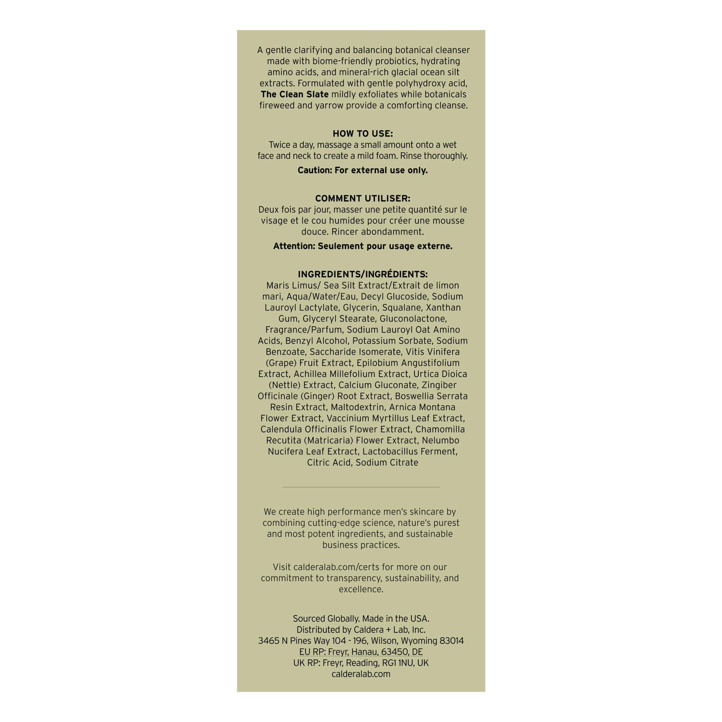 Caldera + Lab The Clean Slate | Limpiador facial espumoso - Imagen 7