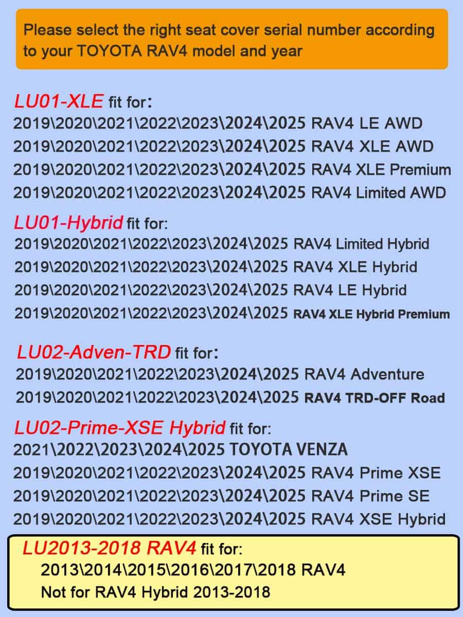 Funda de asiento LuluDa Custom Fit para Toyota RAV4 2013 - Imagen 7