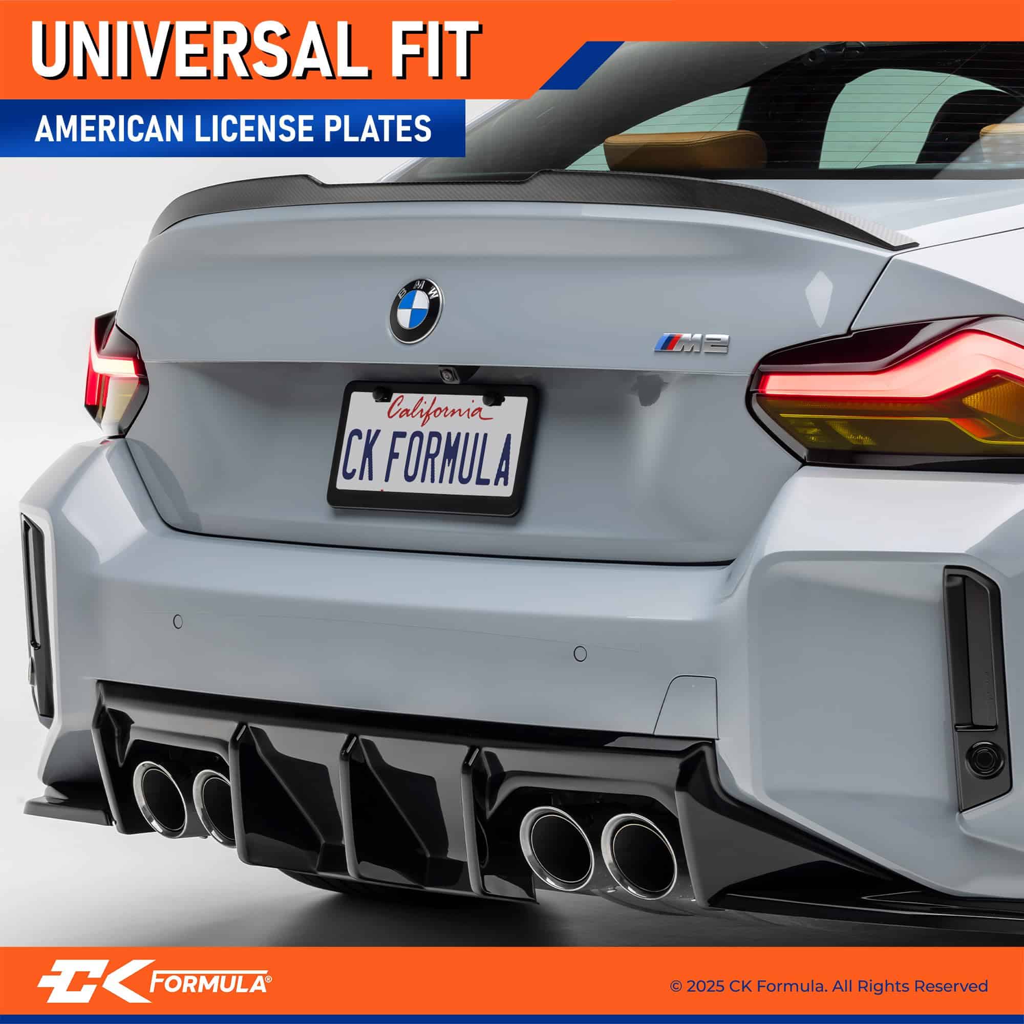 Porta Placas Mate en Negro - Paquete de 2, Marco de Placa - Imagen 4