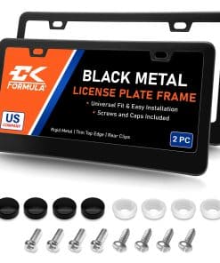 Porta Placas Mate en Negro - Paquete de 2, Marco de Placa