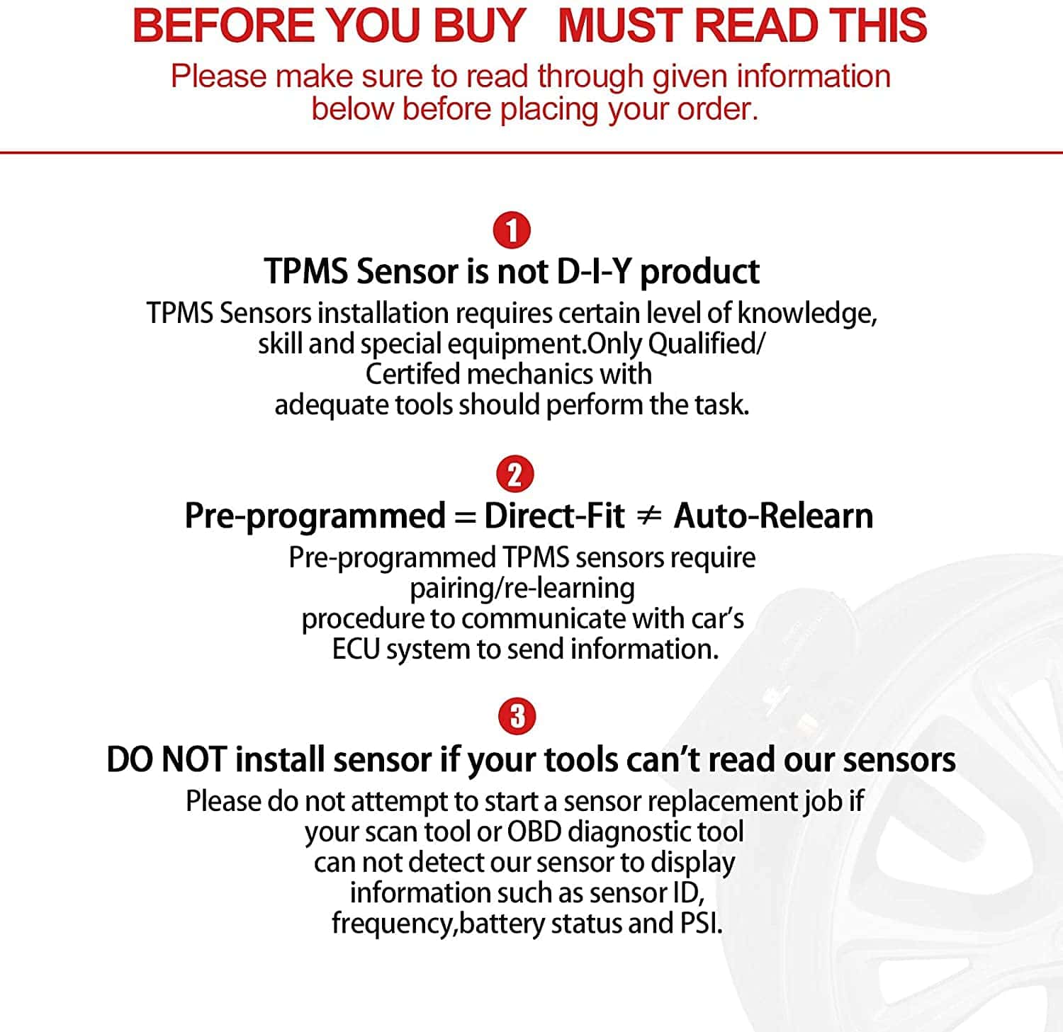 Sensor de Presión de Neumáticos GM 13586335 315MHZ Sensor - Imagen 10