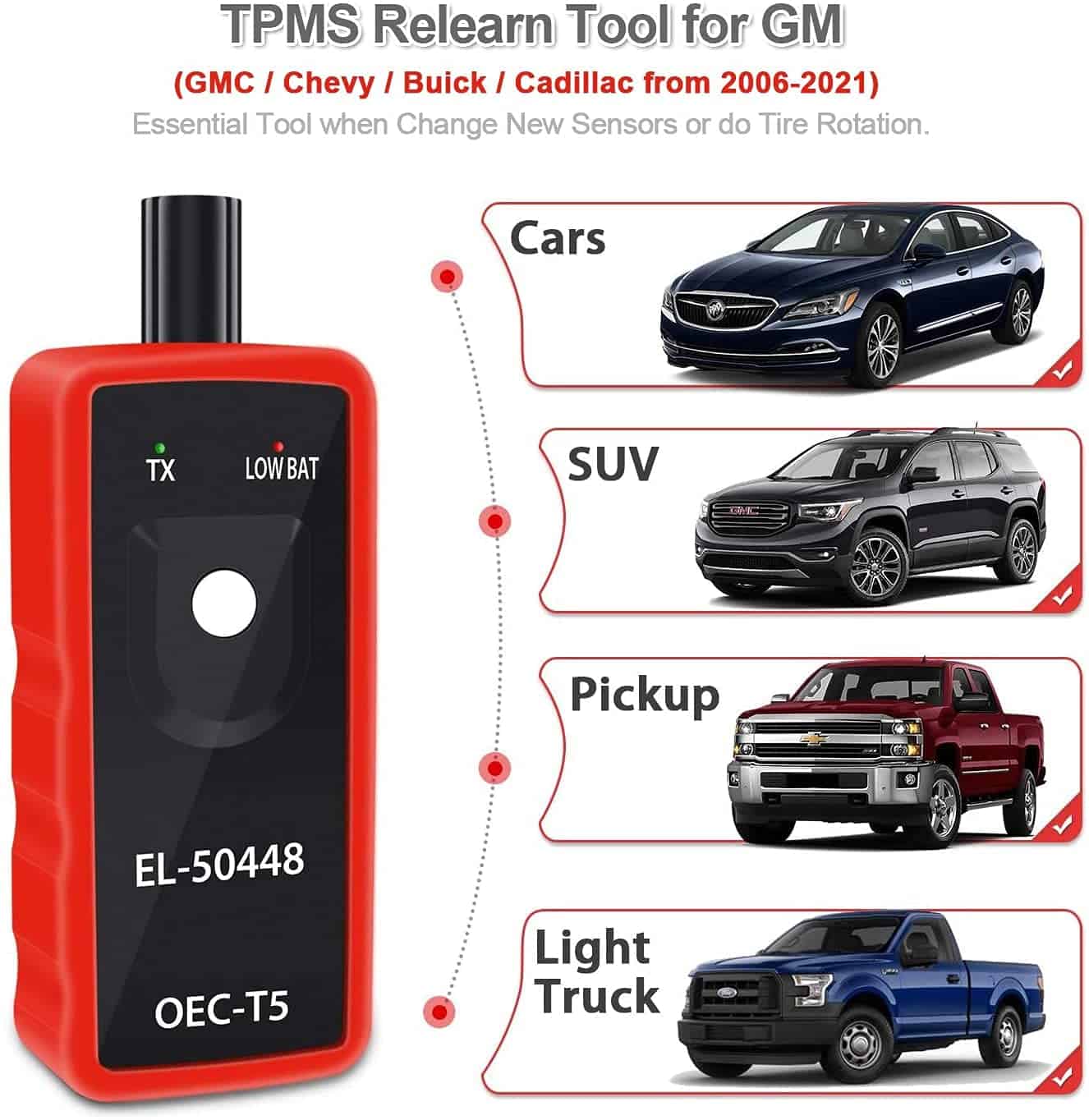 Sensor de Presión de Neumáticos GM 13586335 315MHZ Sensor - Imagen 8