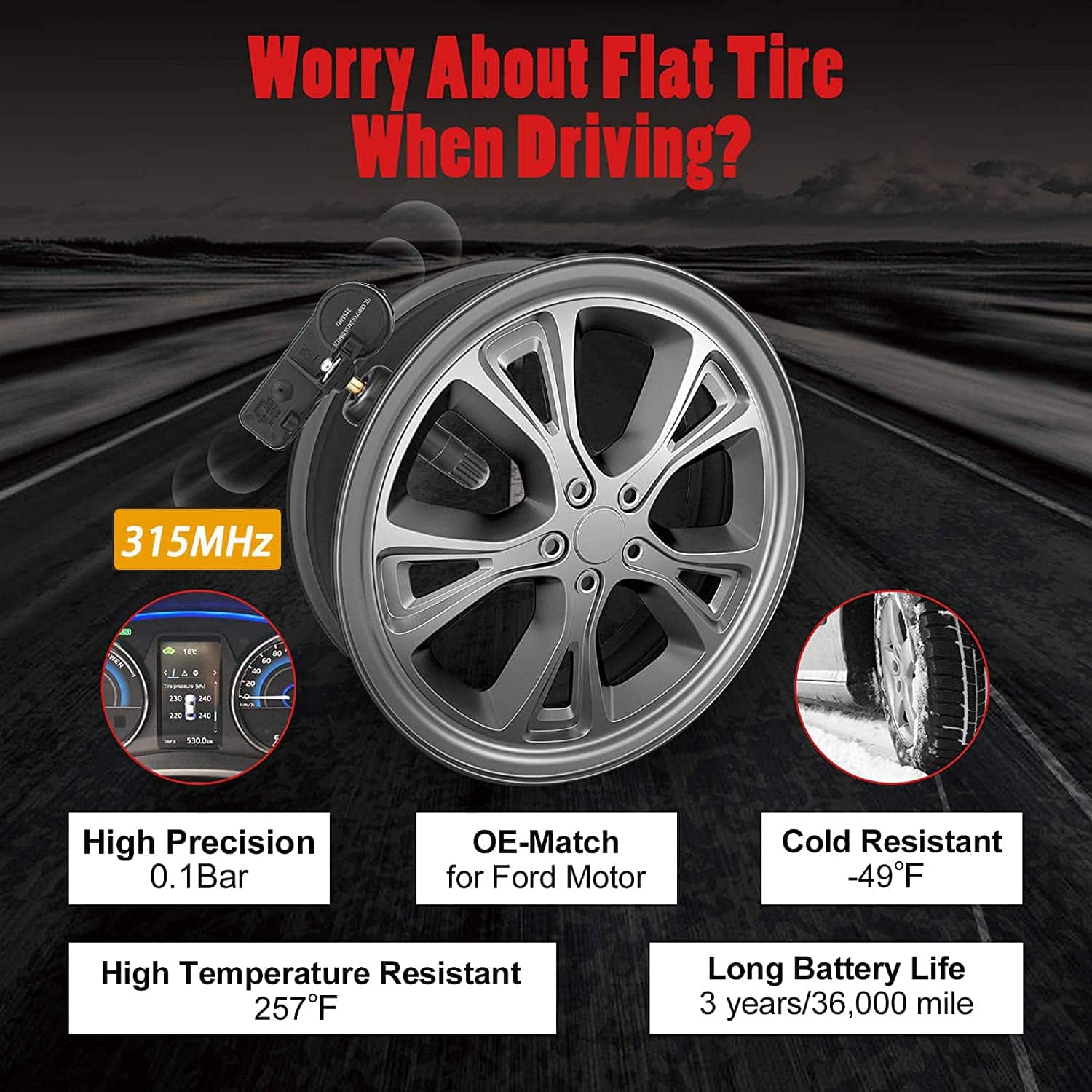 Sensor de Presión de Neumáticos GM 13586335 315MHZ Sensor - Imagen 3
