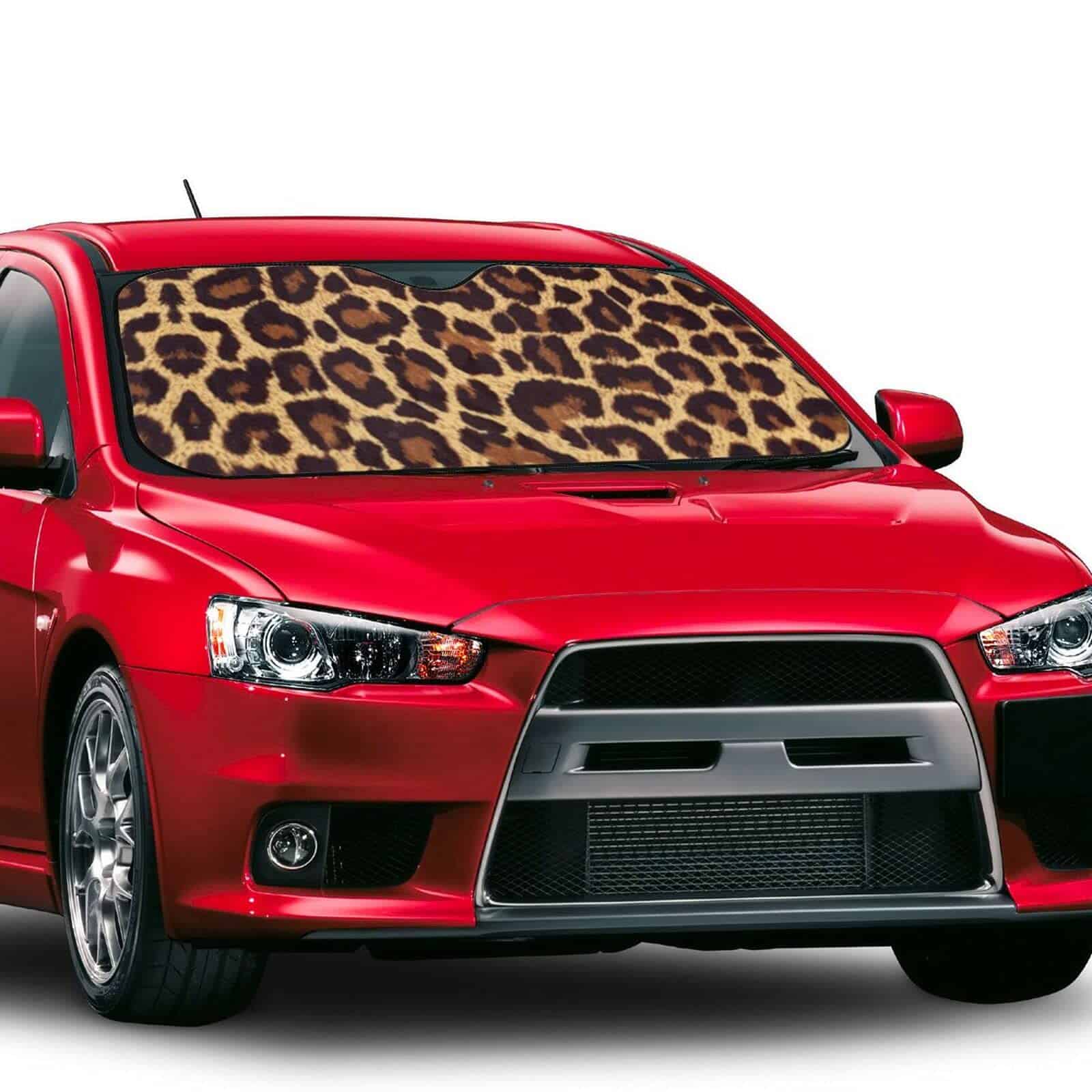 Sombrilla de parabrisas delantero con estampado de leopardo - Imagen 3