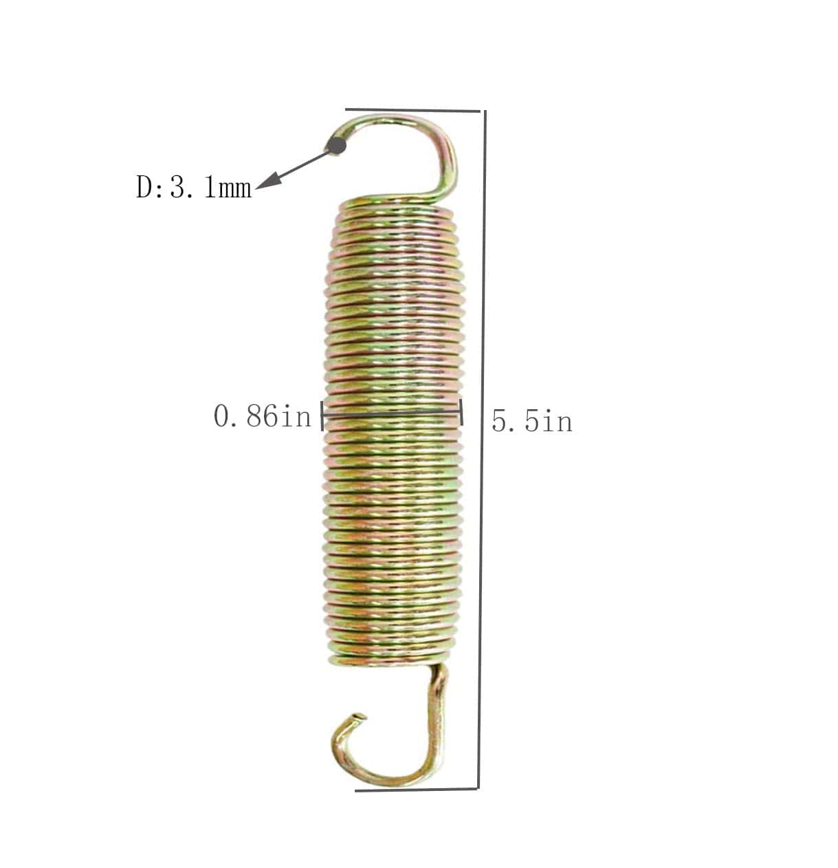 Talyrui Resorte de Trampolín 5.5 pulgadas, Paquete de 10 - Imagen 4