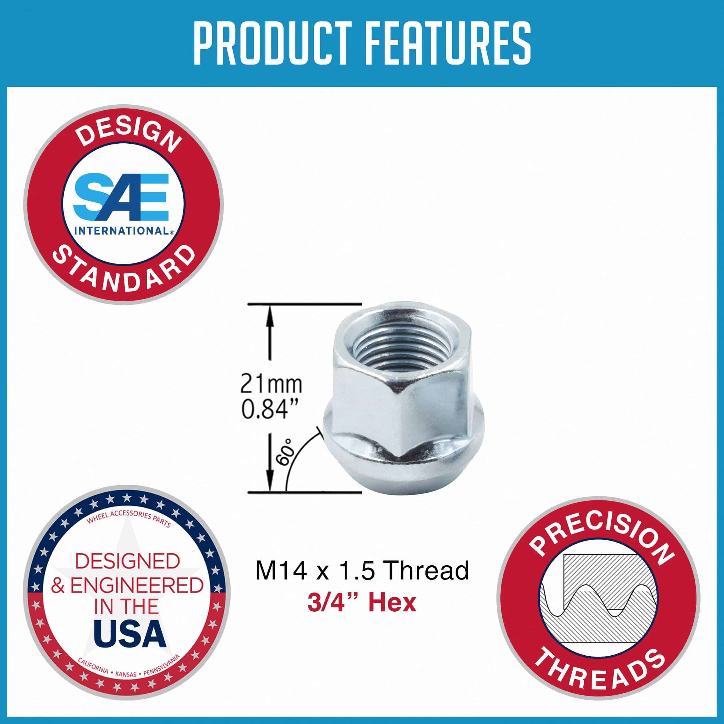 Juego de 32 Piezas de Birlos Cónicos con Acabado de Zinc de - Imagen 5