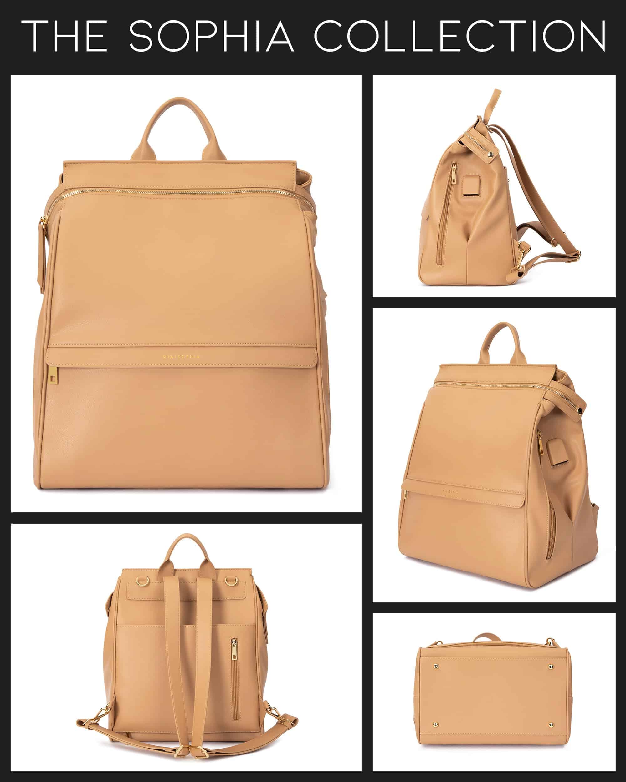 Mochila de Cuero para Pañales MIA + SOPHIA -Marrón Sophia - Imagen 10