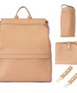 Mochila de Cuero para Pañales MIA + SOPHIA -Marrón Sophia