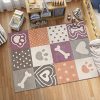 Alfombra de área multicolor moderna para niños y niñas de