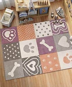 Alfombra de área multicolor moderna para niños y niñas de