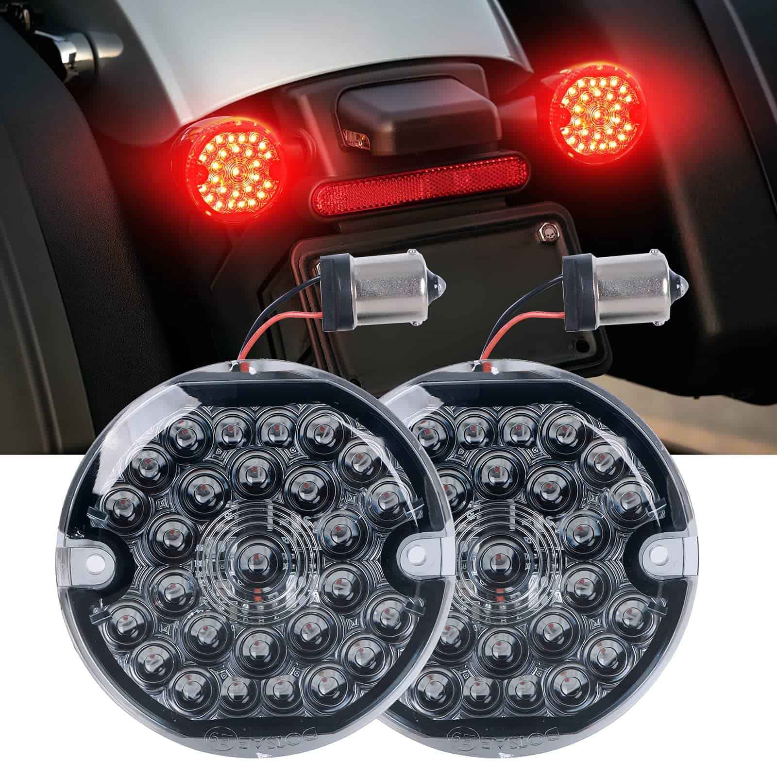 REALOVE 3-1/4 Pulgadas Luz de Giro Trasera Led Roja Luz de