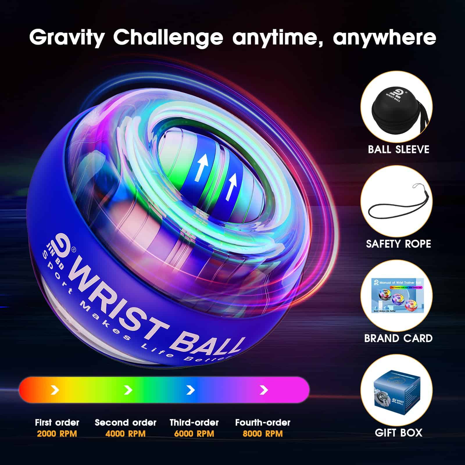 JIN BD Wrist Trainer Ball Auto-Start Strengthener - Imagen 5