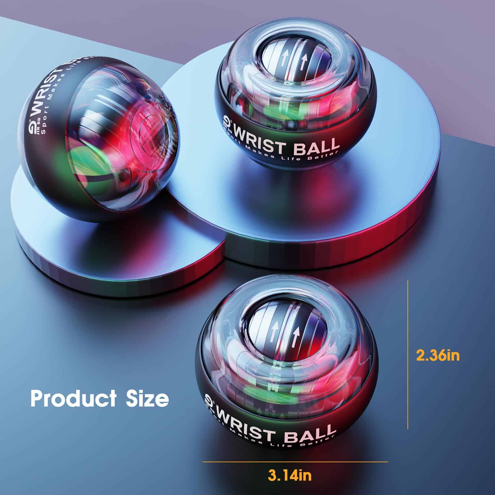 JIN BD Wrist Trainer Ball Auto-Start Wrist -Negro con luz LE - Imagen 5