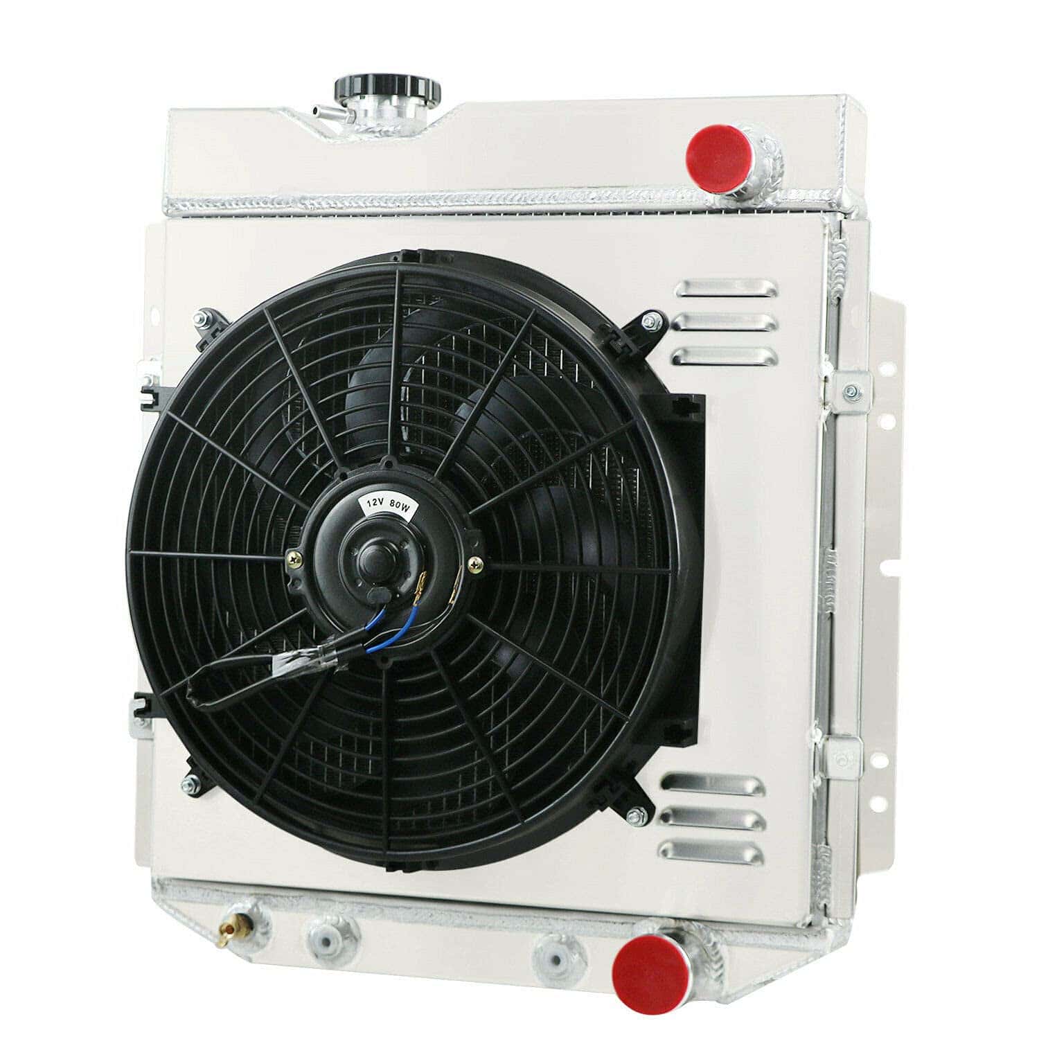 Radiador de aluminio de 4 filas + Ventilador + cubierta