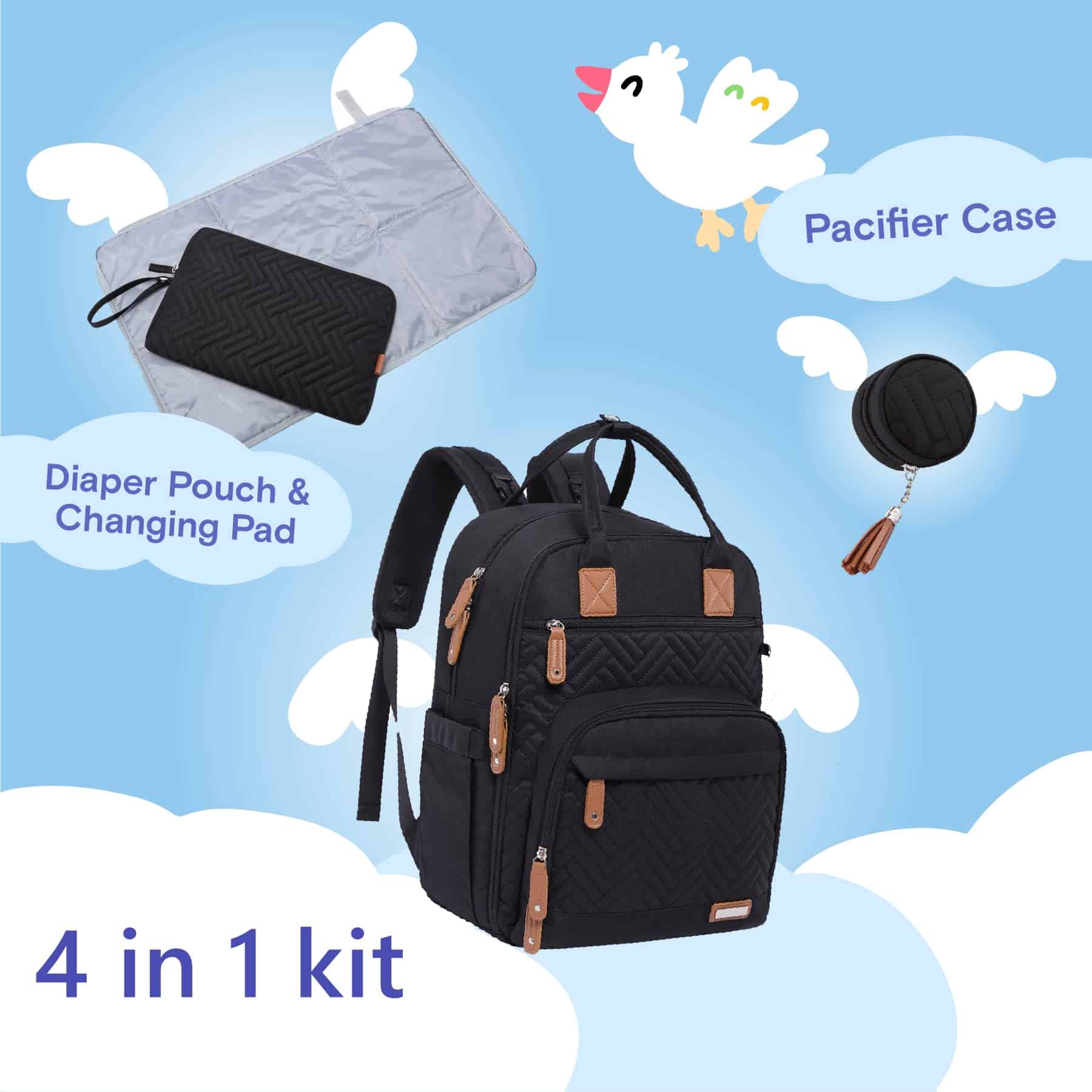 Mochila para Pañales iniuniu, 4 en 1 Grande Unisex para - Imagen 3