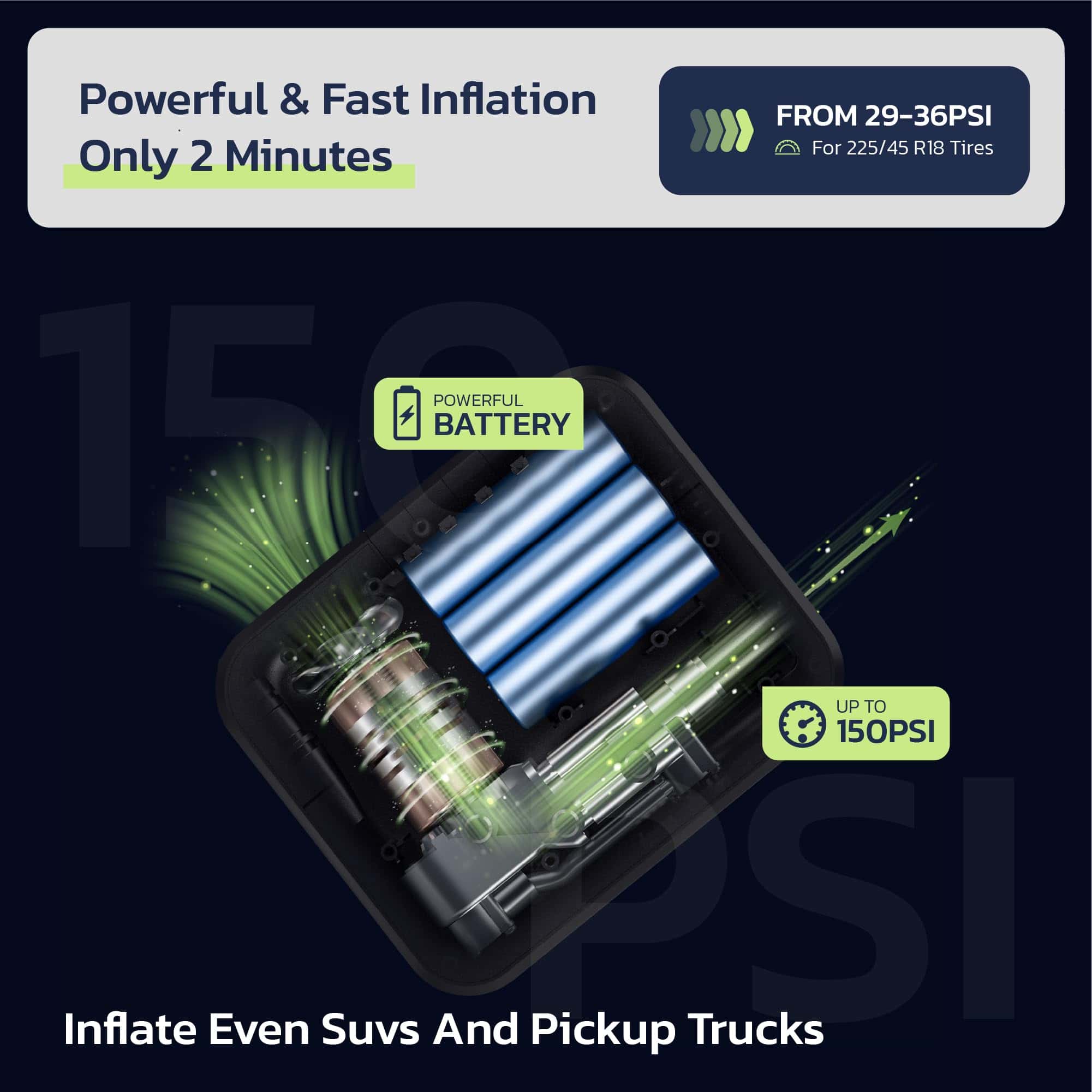 Inflador de neumáticos portátil Woowind DP3 SUV para - Imagen 5