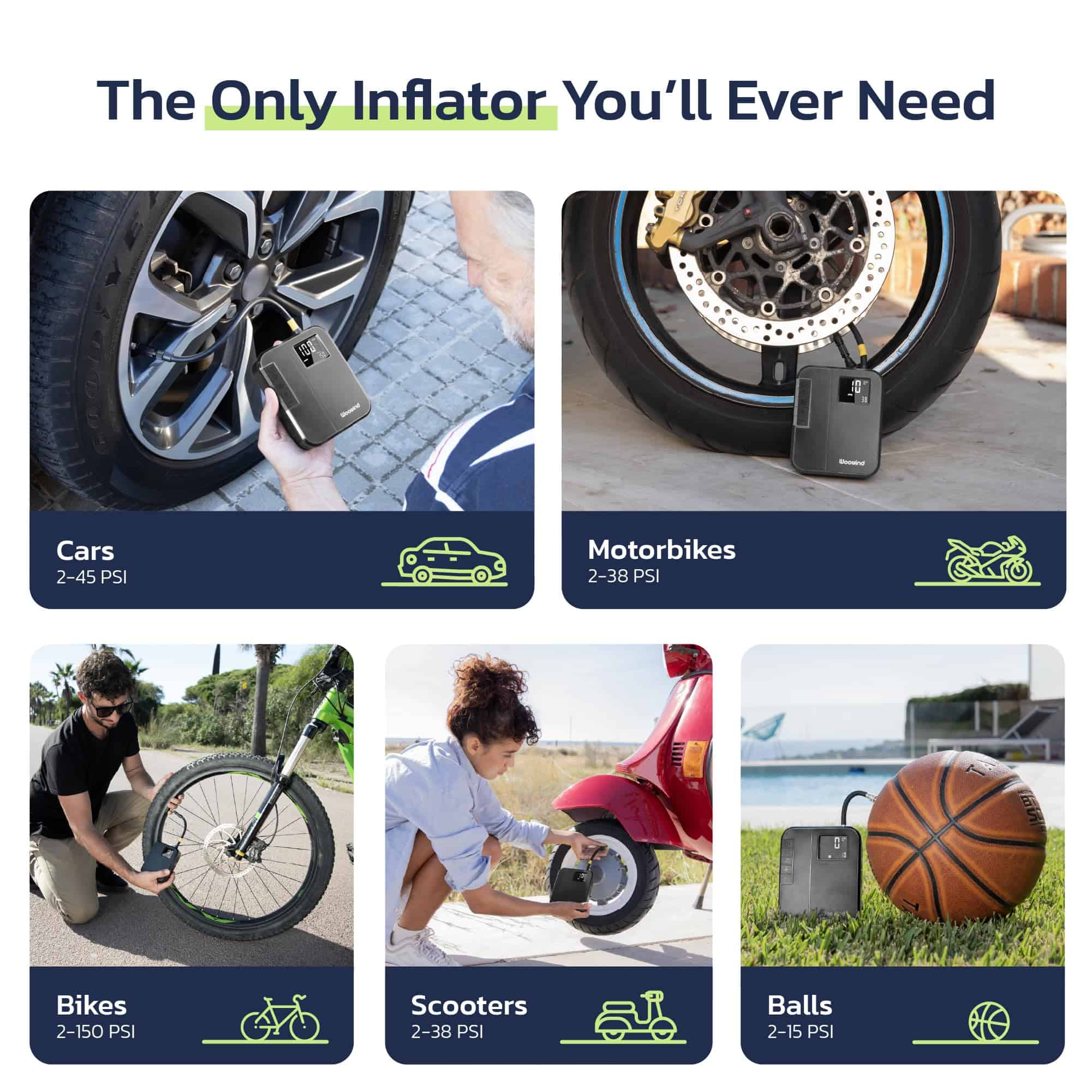 Inflador de neumáticos portátil Woowind DP3 SUV para - Imagen 6