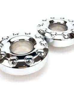 Par de Tapacubos Central de Ruedas Cromadas Delanteras de