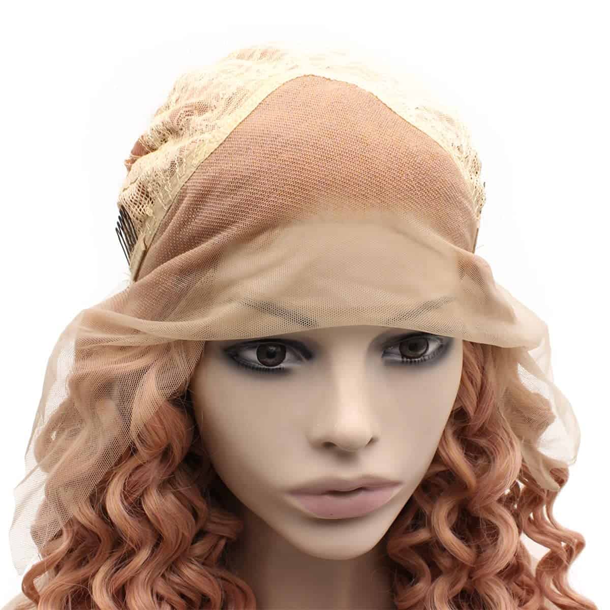 Peluca de Encaje Frontal Rizado Largo en Rosa Sintética - Imagen 7