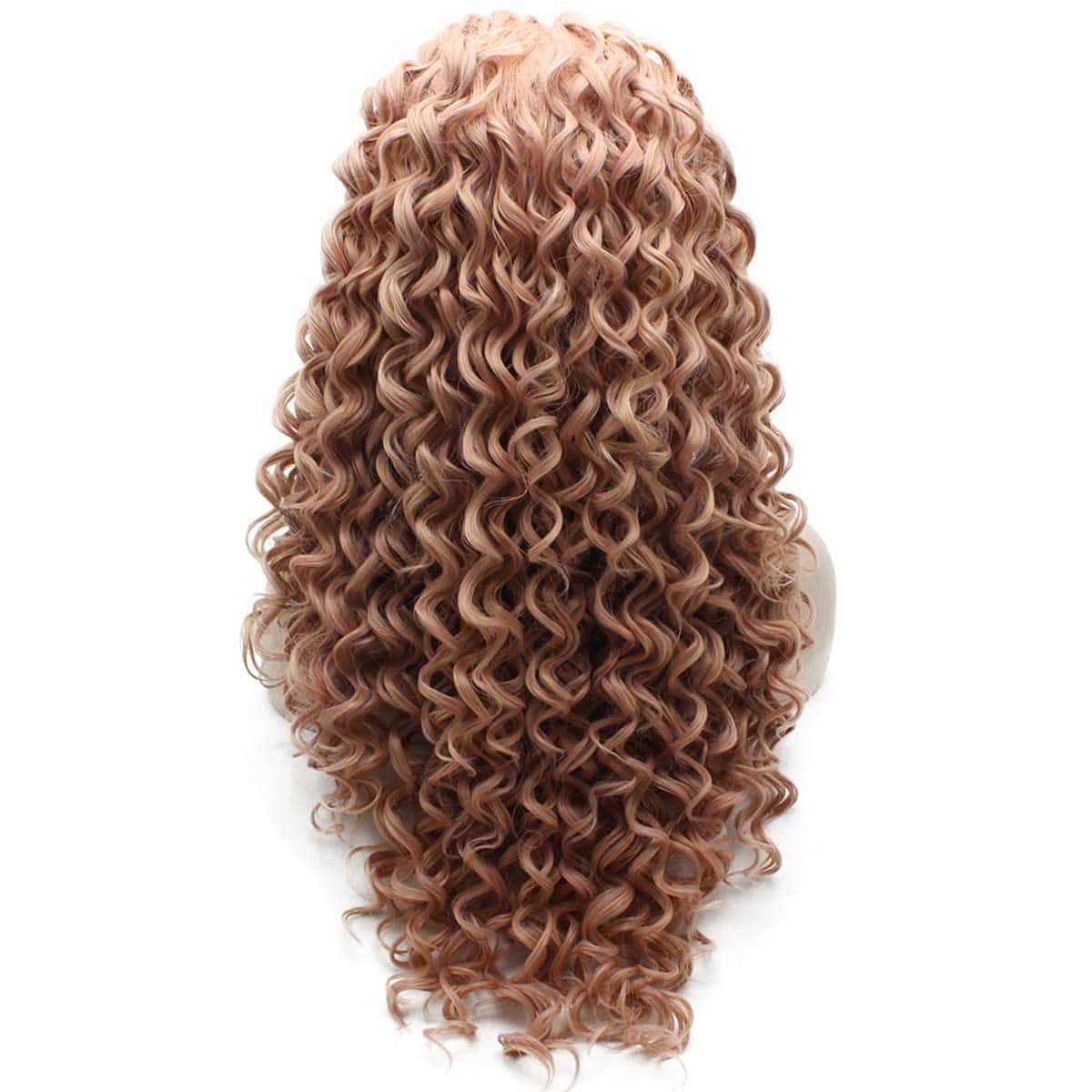 Peluca de Encaje Frontal Rizado Largo en Rosa Sintética - Imagen 6