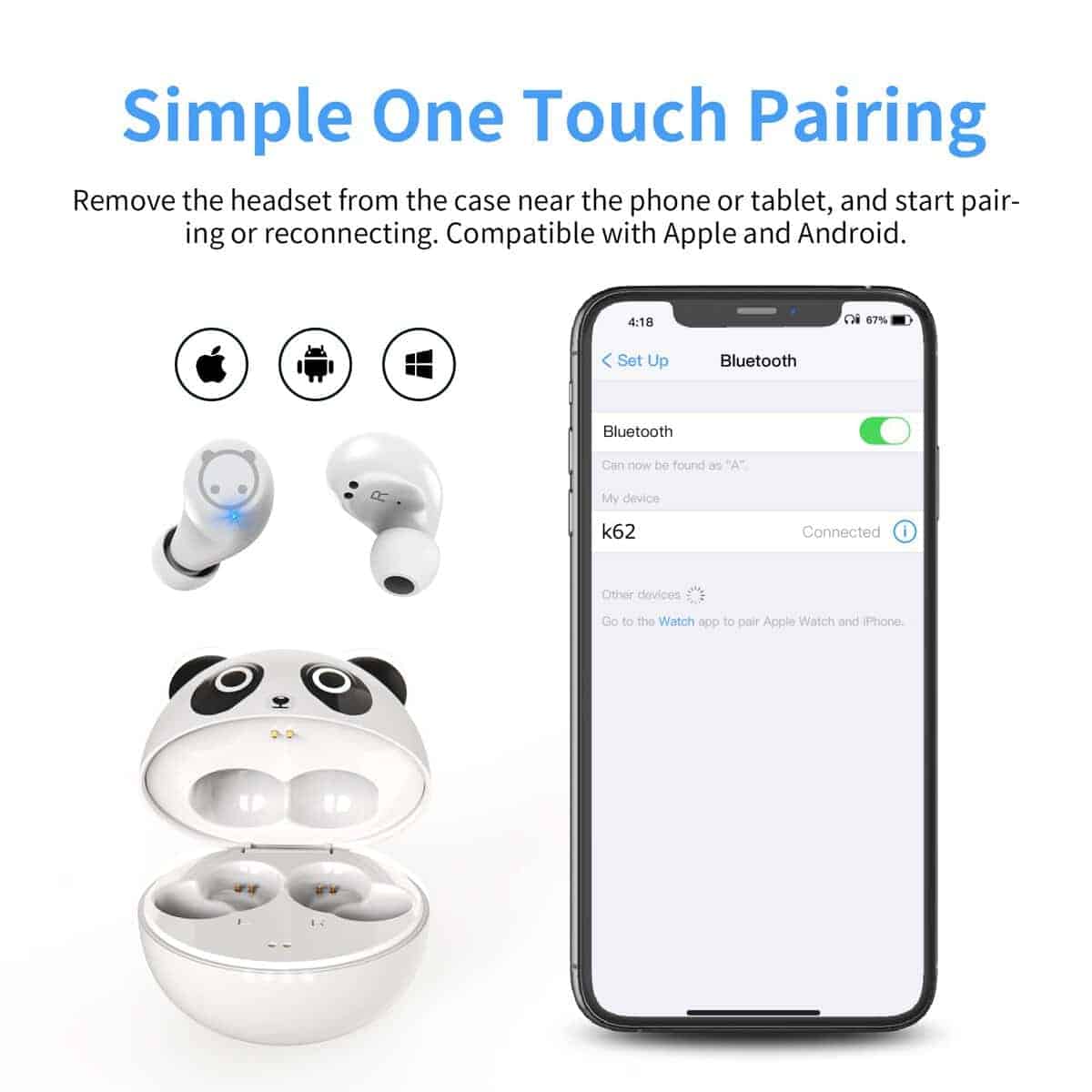 AMAFACE Auriculares inalámbricos para Niños, Auriculares - Imagen 4