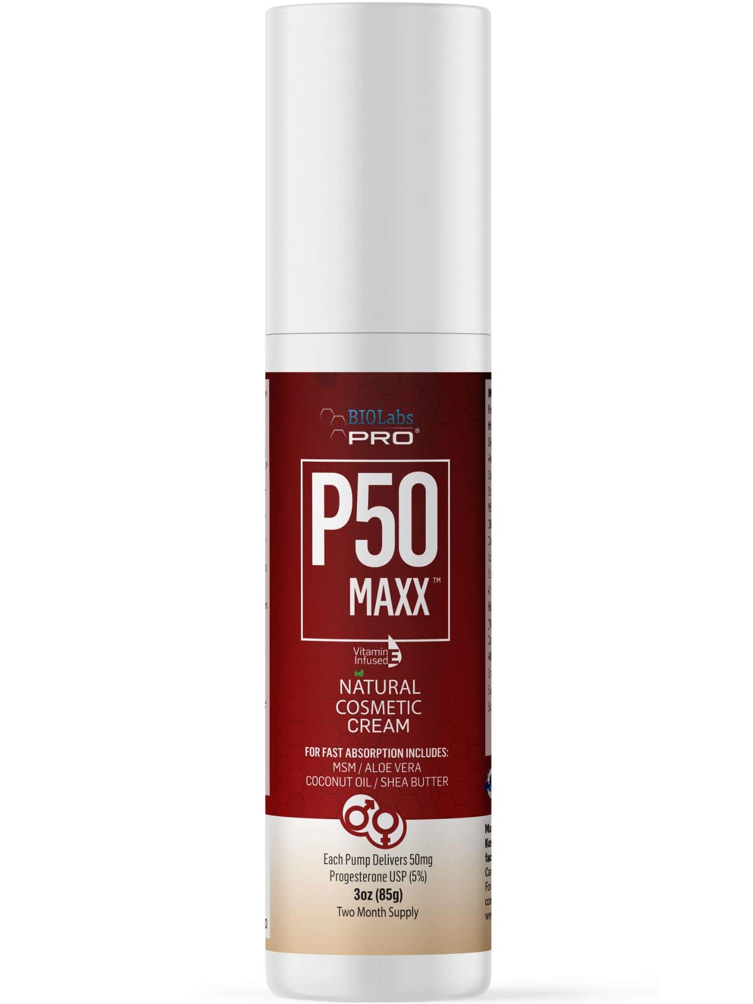 Crema BIOLABS PRO All Natural P50 Maxx 50mg de Progesterona