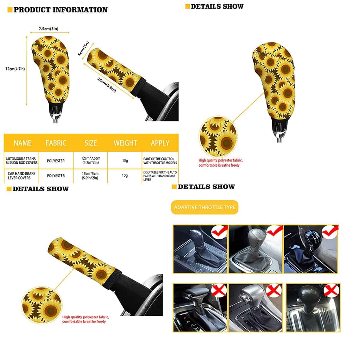 Juego de Fundas para Asientos de Carro y Accesorios - Imagen 10