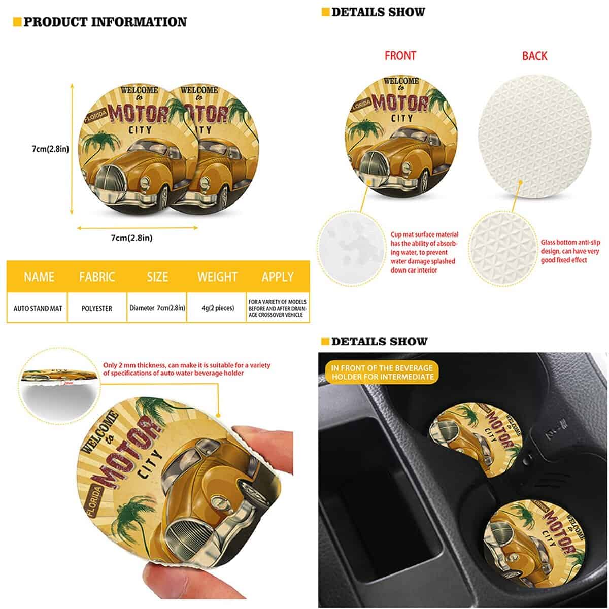 Juego de Fundas para Asientos de Carro y Accesorios - Imagen 9