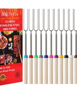 12 PCS Palos para Asar Malvaviscos, Palos para S'mores