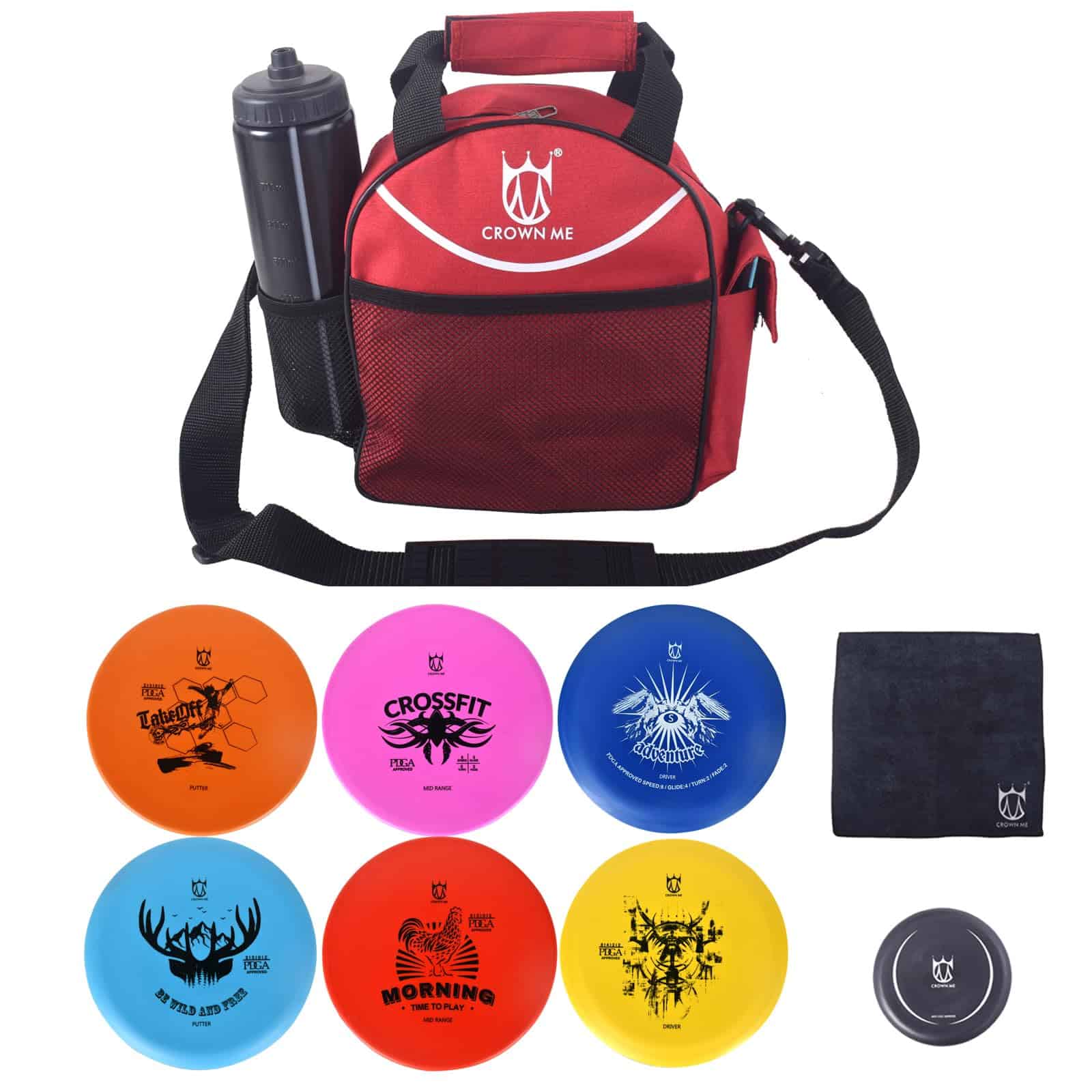 Set de Disc Golf CROWN ME con 6 Discos, Disco Mini y Bolsa