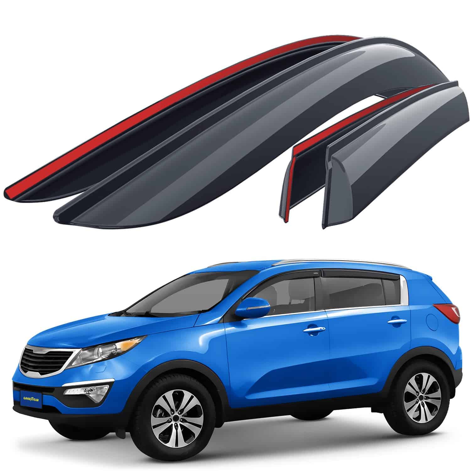 Deflectores de ventanilla laterales -Ahumado Premium