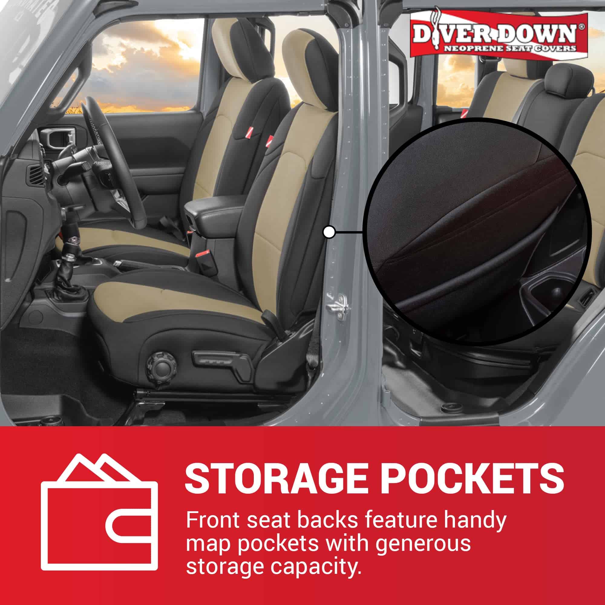 Juego de Fundas de Asiento de Neopreno -Tan - Imagen 5