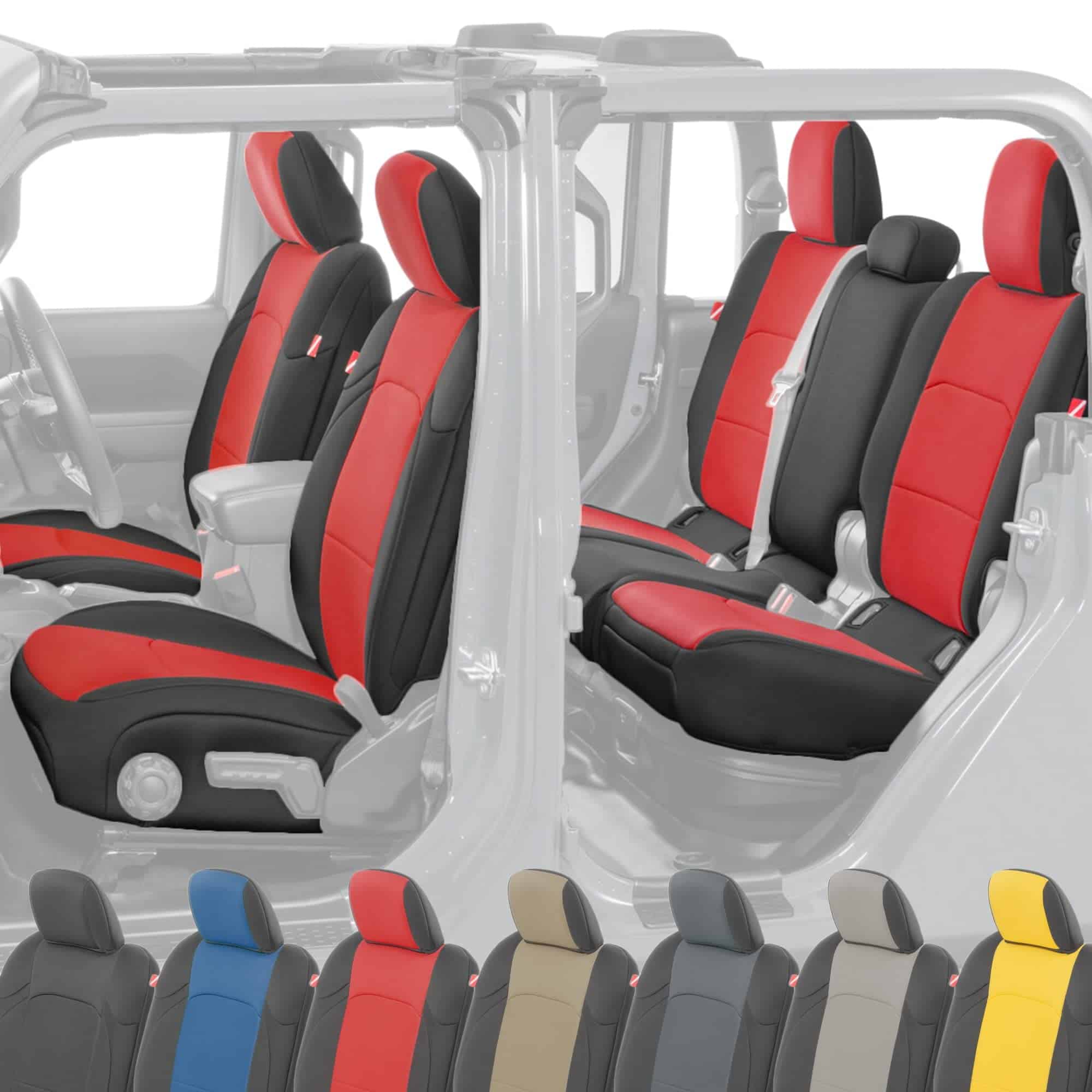 Juego de Fundas de Asiento de Neopreno -Rojo