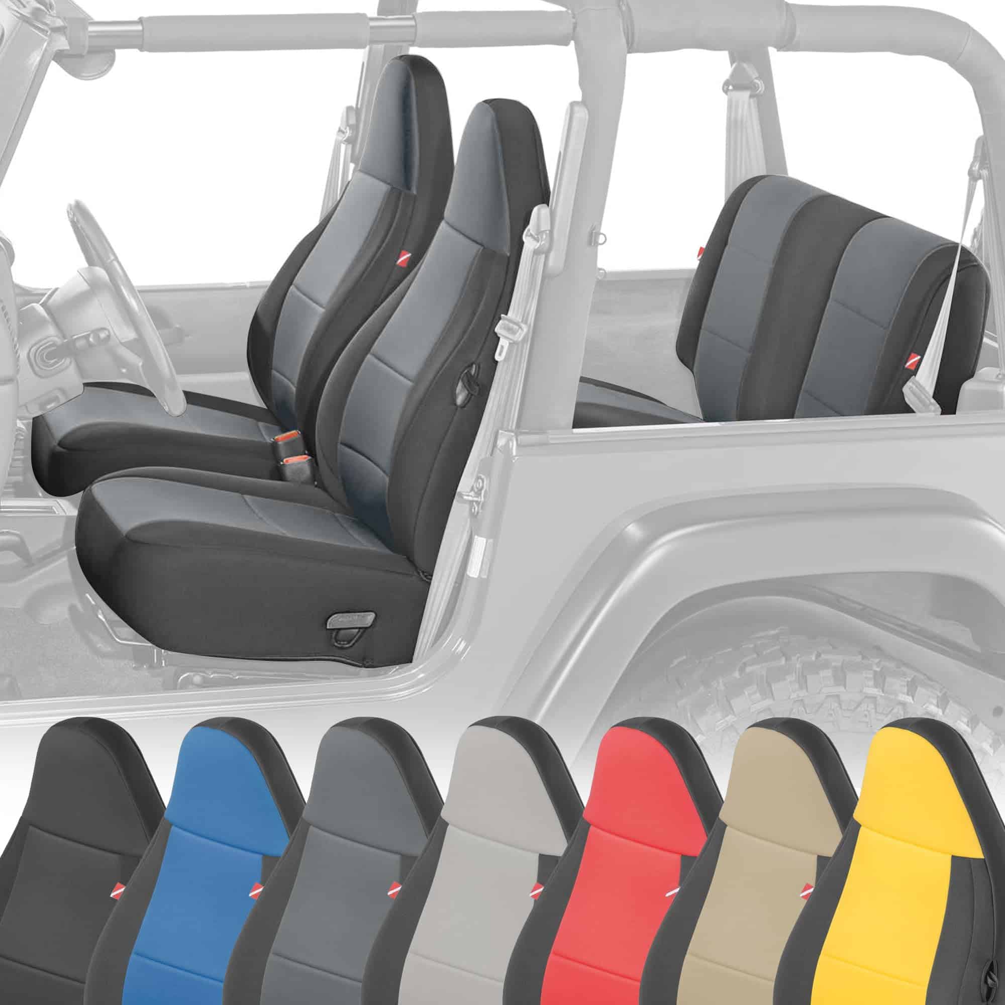 Juego de fundas de asiento de neopreno -Gris carbón