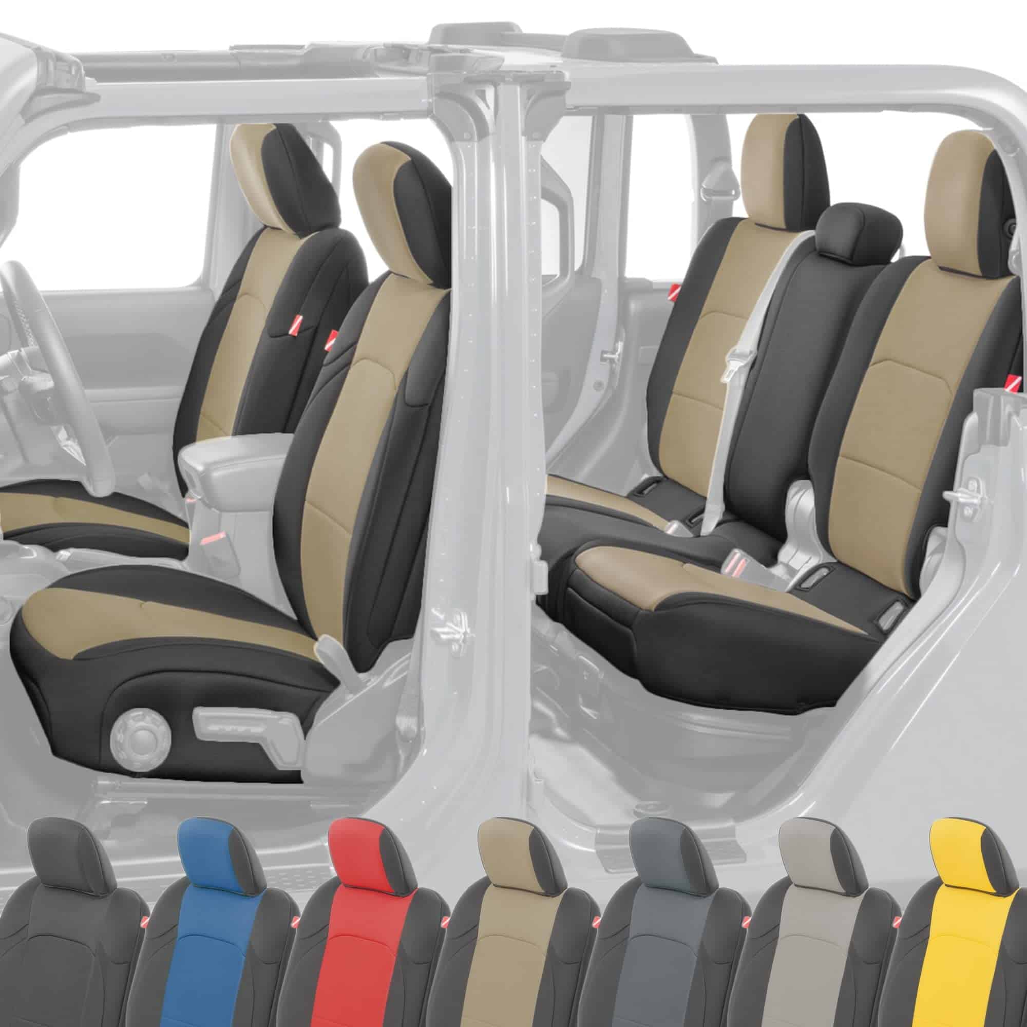 Juego de Fundas de Asiento de Neopreno -Tan