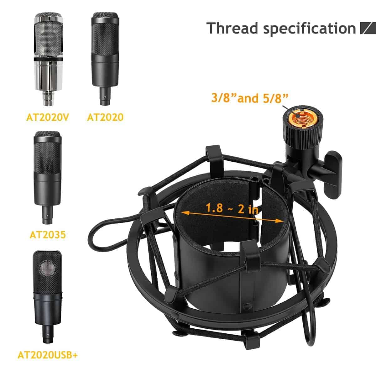 Soporte de Micrófono AT2020 con Suspensión, Soporte de - Imagen 4