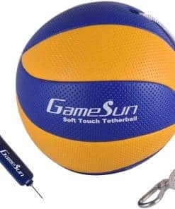 Pelota y cuerda de Tetherball GAMESUN con -Amarillo Azul