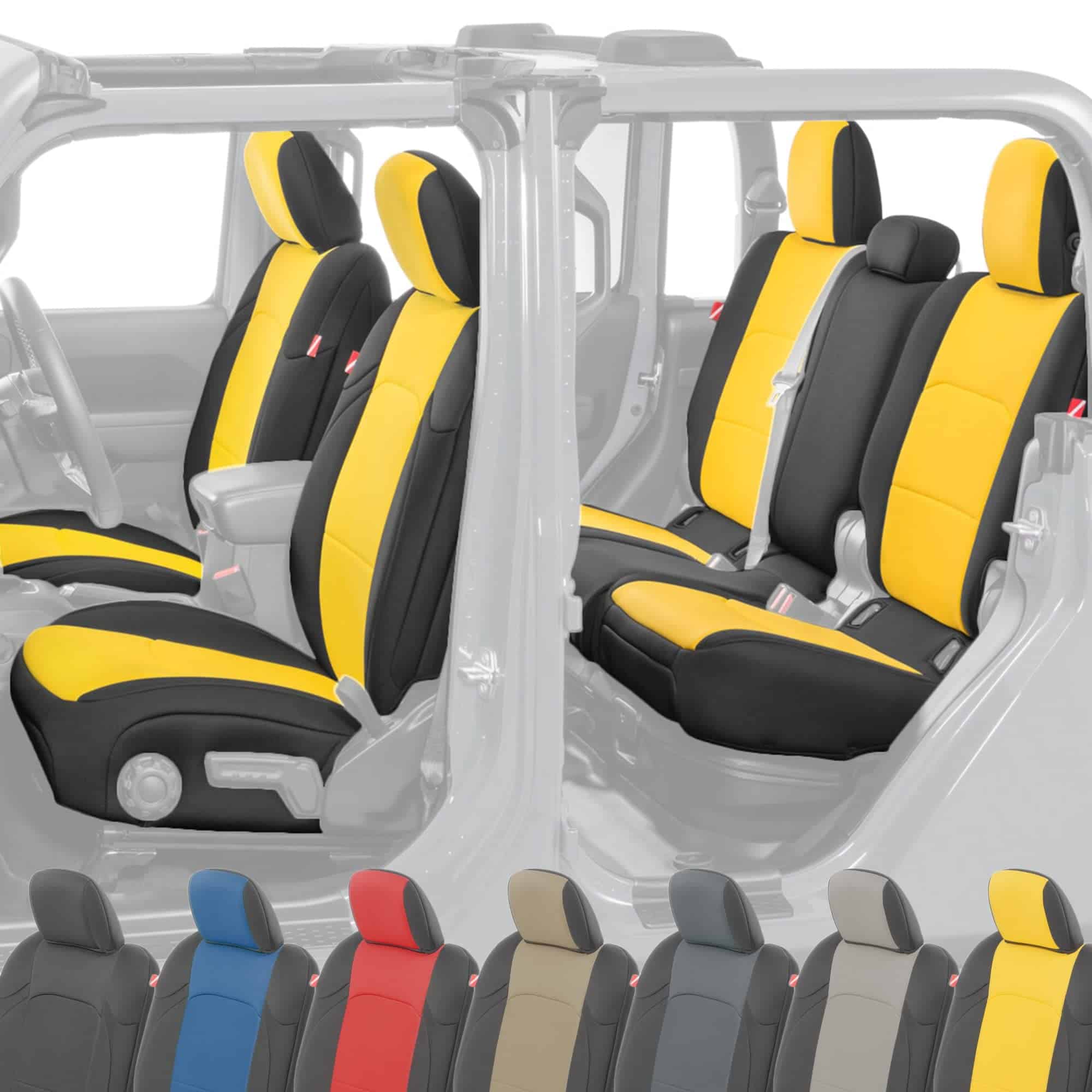 Juego de fundas para asientos de neopreno -Amarillo