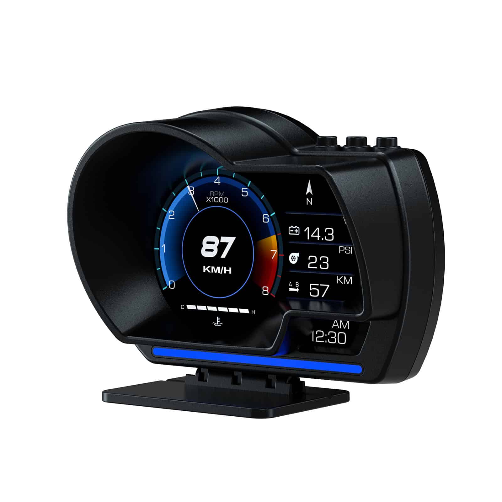 wiiyii Car HUD Head Up Display P6, OBD+GPS Smart Gauge,