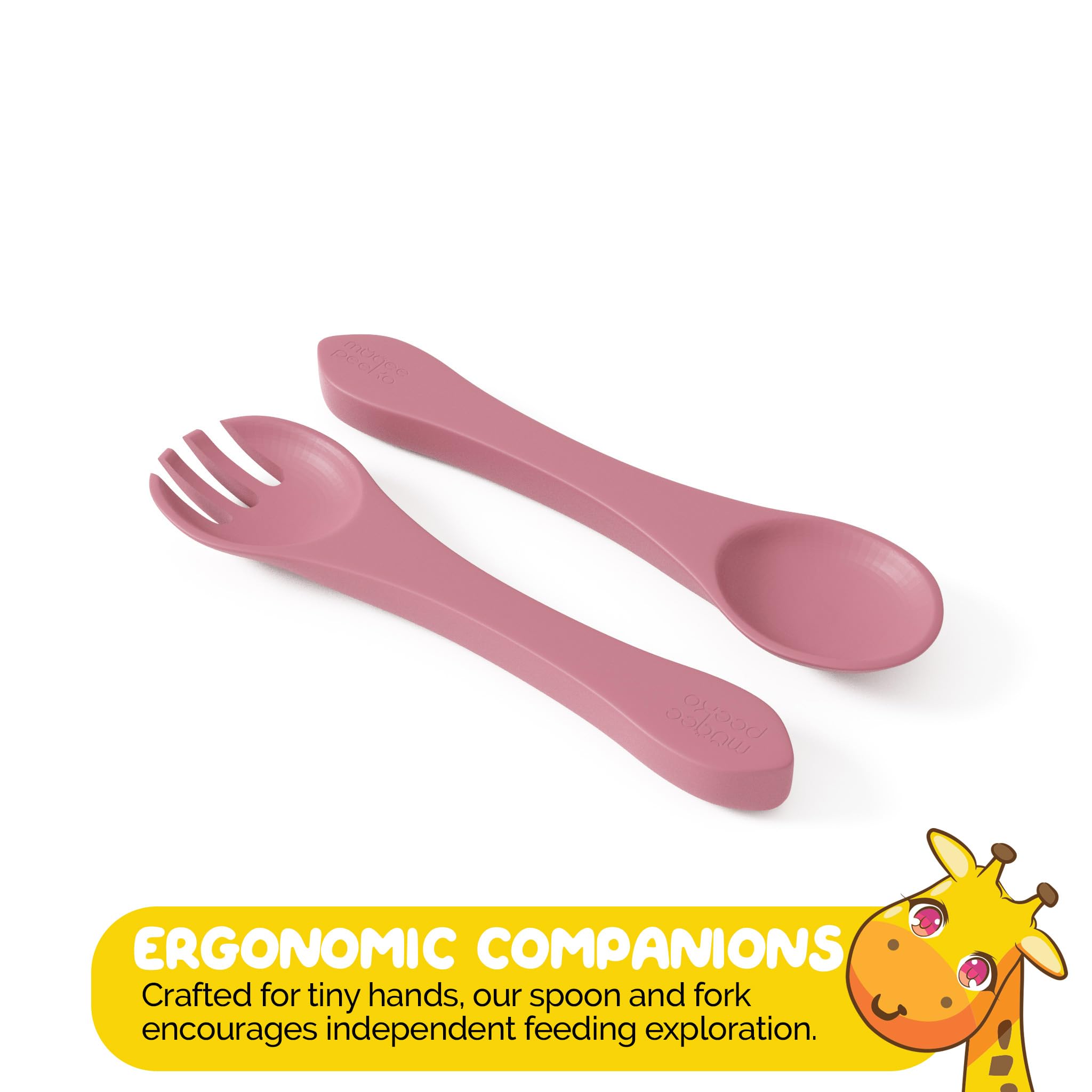 Juego de alimentación Muqee Peeko en color rosa turco para - Imagen 10